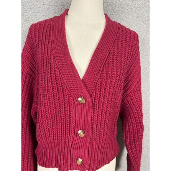 Roxy Women's Rumba Red Button-Up Cardigan Sweater Size Small New With Tag's. - Picture 2 of 8